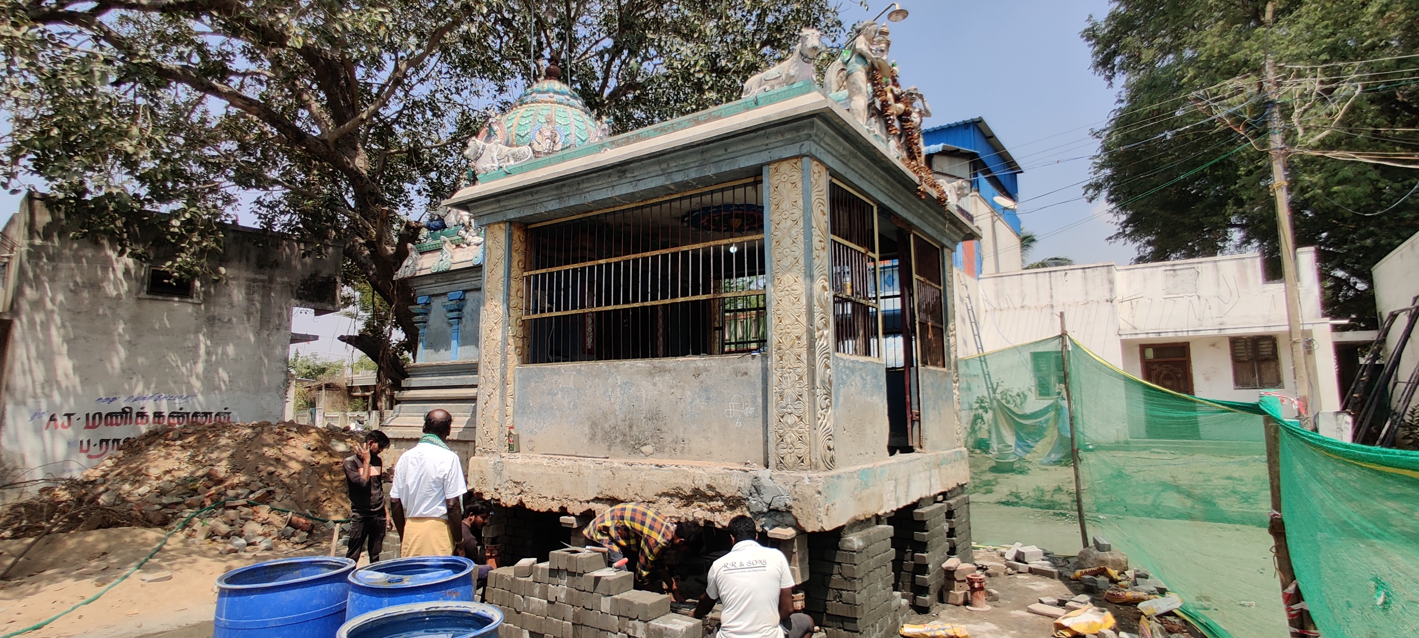 Temple Lifted 4.5 ft Above Road Level — Villupuram, Tamil Nadu